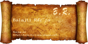 Balajti Róza névjegykártya